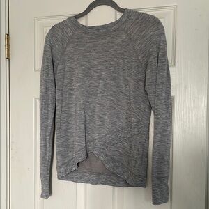Athleta Shirt Womens Small Heather Gray Long Sleeves Pilates Balletcore